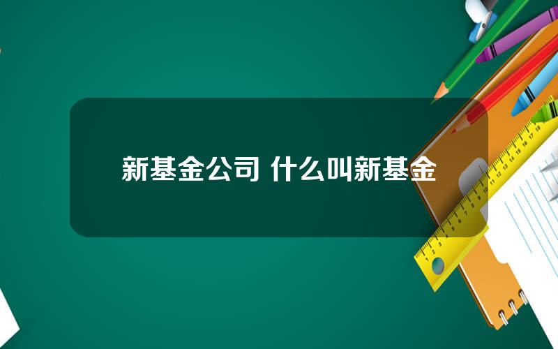 新基金公司 什么叫新基金